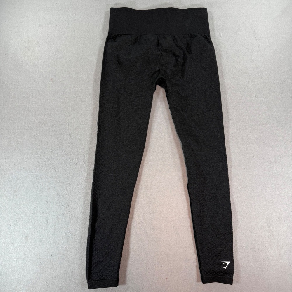 Gymshark Vital Seamless Leggings Womens XS Charcoal Grey Marl High Waisted - Picture 3 of 10